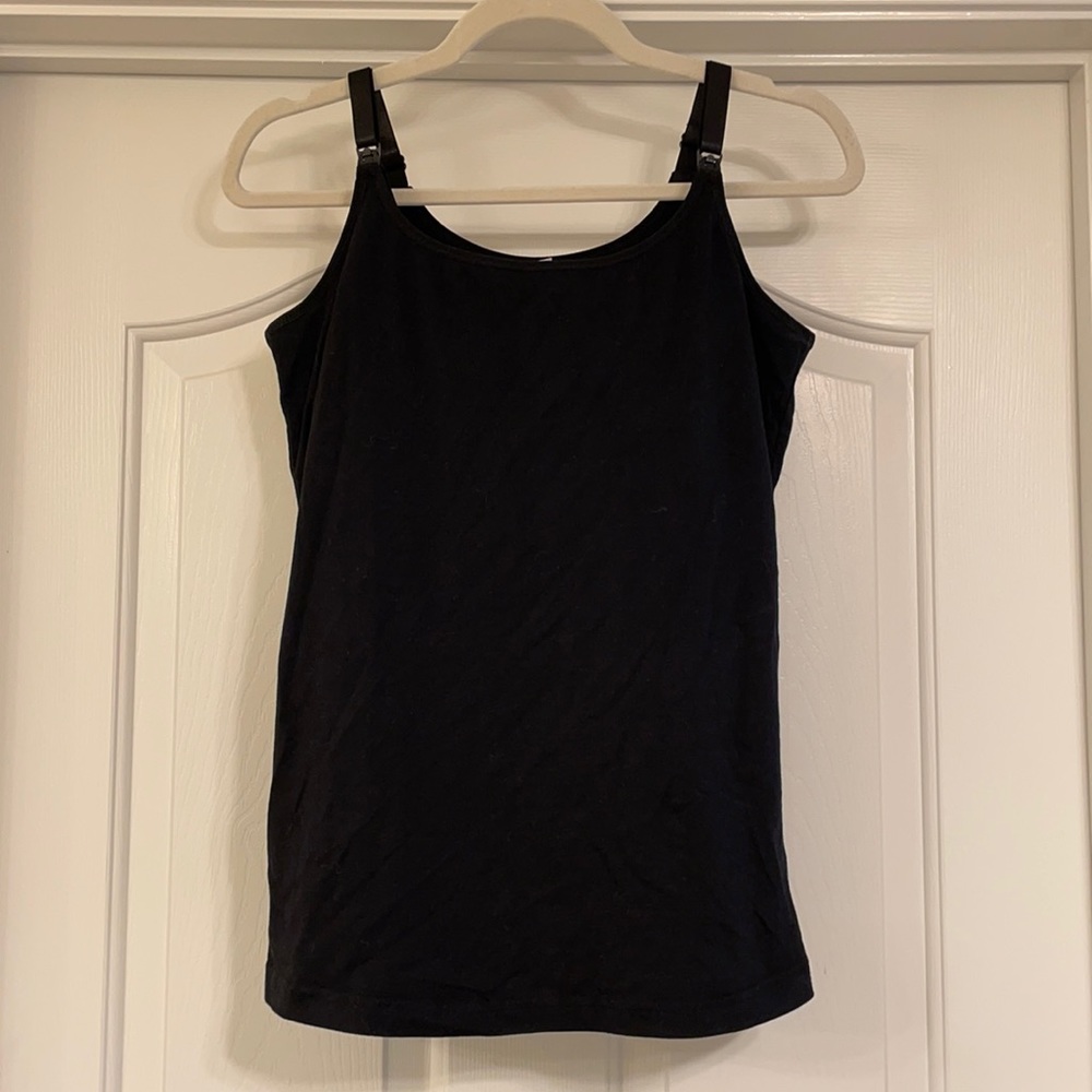 Black Nursing Tank w/ Built in Bra